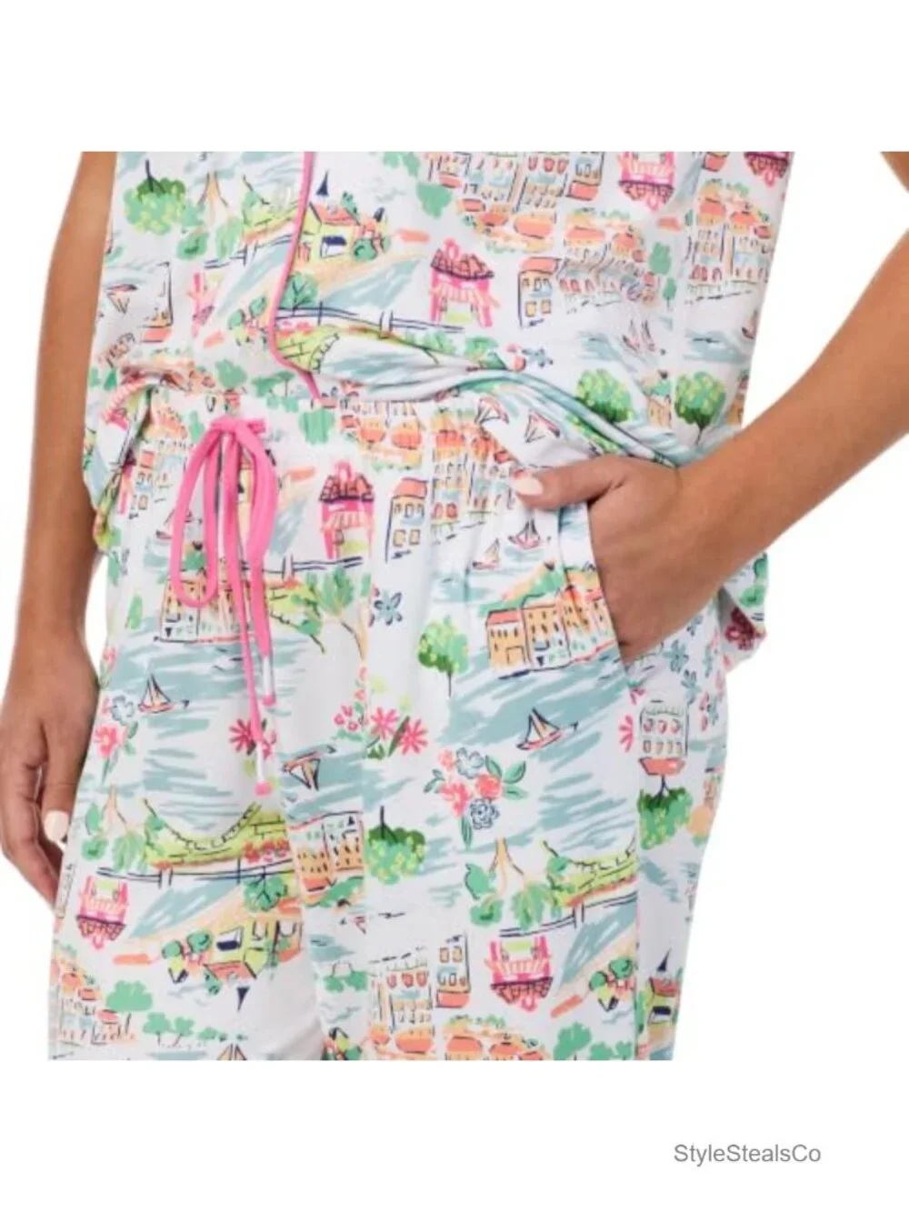 Women's Short Sleeve Capri Pajama Set - Soft Stretch Lounge Wear